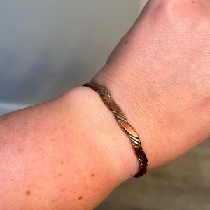 Copper, silver and gold bracelet
